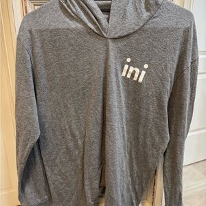 adidas Gray Hooded Crewneck Sweatshirt with White ini Logo
